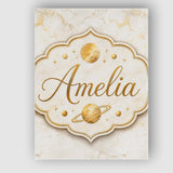 Personalised Name Luxurious White Marble Custom  Unique Gift Idea Elegant Feature Canvas Wall Art Print Decor Picture Ready to Hang