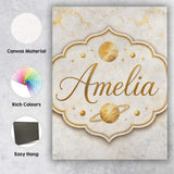 Personalised Name Luxurious White Marble Custom  Unique Gift Idea Elegant Feature Canvas Wall Art Print Decor Picture Ready to Hang