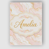 Personalised Name Elegant White Marble with Custom  Bespoke Interior Contemporary Canvas Wall Art Print Decor Picture Ready to Hang