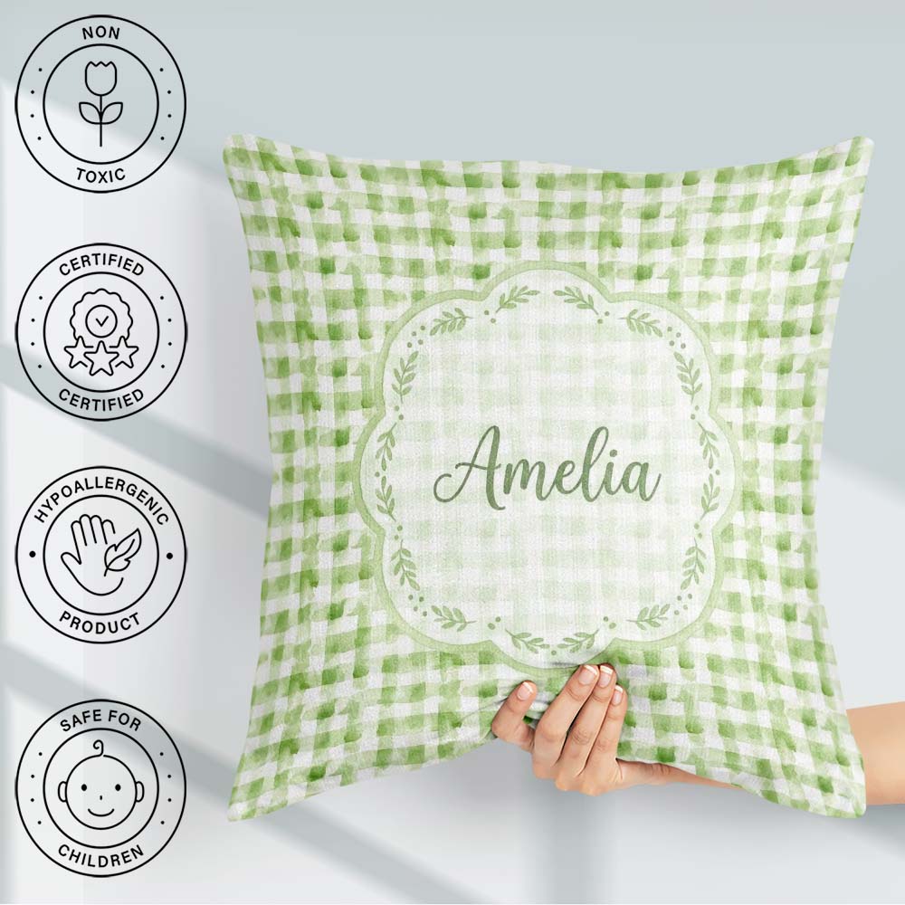Custom Name Soft Blush and Beige Swirl Abstract Seamless Pattern Square Filled Cushion Throw Pillow Sofa Bed Home Decor Zip Washable UK Made