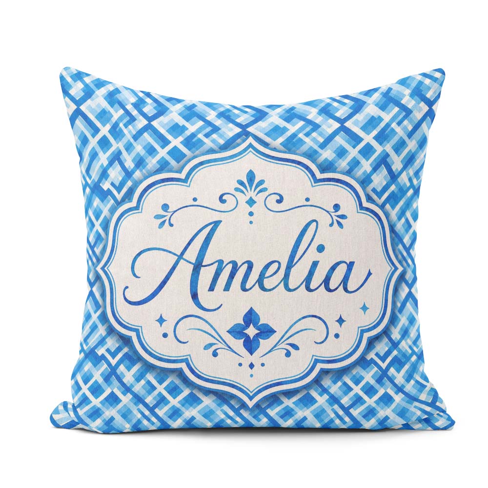 Custom Name Traditional Red Gingham Check Picnic Seamless Lovely Square Filled Cushion Throw Pillow Sofa Bed Home Decor Zip Washable UK Made