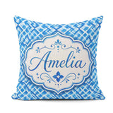 Custom Name Traditional Red Gingham Check Picnic Seamless Lovely Square Filled Cushion Throw Pillow Sofa Bed Home Decor Zip Washable UK Made