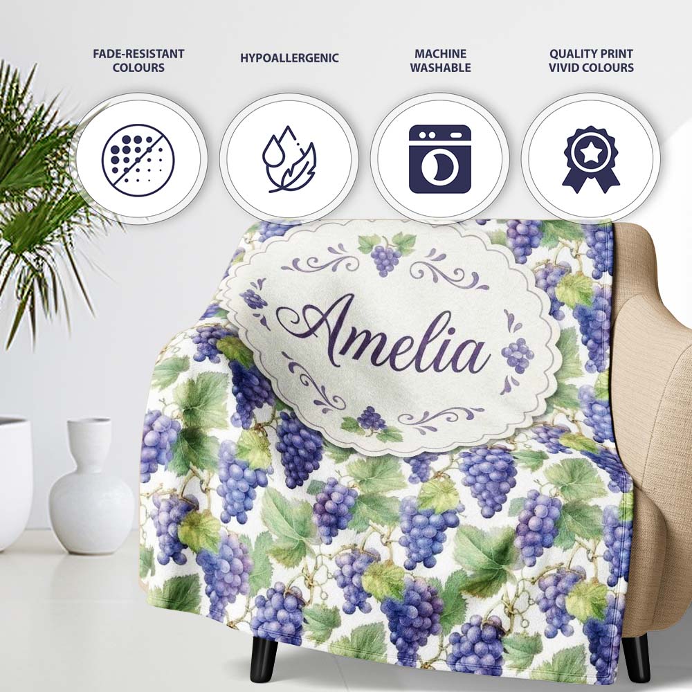 Green and Orange Watercolour Square Abstract Seamless Pattern Lovely  Personalised Custom Name Super Soft Fleece Blanket Bed Sofa Throw