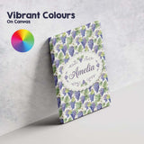 Personalised Name Green and Orange Watercolour Square Abstract Premium Decorative Design Canvas Wall Art Print Decor Picture Ready to Hang