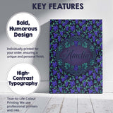 Personalised Name Vibrant Neon Purple Custom Modern Room Accent Creative Decorator Style Canvas Wall Art Print Decor Picture Ready to Hang
