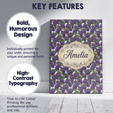 Personalised Name Rich Purple Grapes with Custom  Unique Gift Idea Elegant Feature Canvas Wall Art Print Decor Picture Ready to Hang