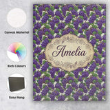 Personalised Name Rich Purple Grapes with Custom  Unique Gift Idea Elegant Feature Canvas Wall Art Print Decor Picture Ready to Hang