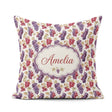 Custom Name Mixed Red and Purple Grapes Botanical Pattern Lovely Square Filled Cushion Throw Pillow Sofa Bed Home Decor Zip Washable UK Made