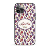 Mixed Red and Purple Grapes Botanical Seamless Custom Name Protective Phone Case Mobile Cover Durable Everyday Smartphone Shock Resistant