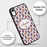 Mixed Red and Purple Grapes Botanical Seamless Custom Name Protective Phone Case Mobile Cover Durable Everyday Smartphone Shock Resistant