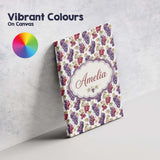 Personalised Name Mixed Red and Purple Custom  Modern Room Accent Elegant Feature Canvas Wall Art Print Decor Picture Ready to Hang