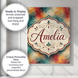 Personalised Name Abstract Watercolour Custom  Modern Room Accent Elegant Feature Canvas Wall Art Print Decor Picture Ready to Hang