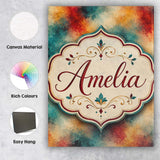 Personalised Name Abstract Watercolour Custom  Modern Room Accent Elegant Feature Canvas Wall Art Print Decor Picture Ready to Hang