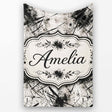 Grunge Black Ink Splatter on Concrete Seamless Pattern Lovely  Personalised Custom Name Super Soft Fleece Blanket Bed Sofa Throw