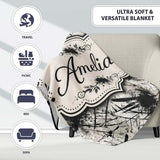 Grunge Black Ink Splatter on Concrete Seamless Pattern Lovely  Personalised Custom Name Super Soft Fleece Blanket Bed Sofa Throw