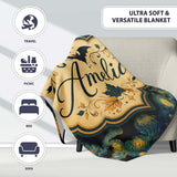Starry Night Swirling Sky with Bats Artistic Van Gogh Style Lovely  Personalised Custom Name Super Soft Fleece Blanket Bed Sofa Throw