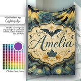 Starry Night Swirling Sky with Bats Artistic Van Gogh Style Lovely  Personalised Custom Name Super Soft Fleece Blanket Bed Sofa Throw