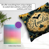 Custom Name Night Swirling Sky with Bats Artistic Van Gogh Style Square Filled Cushion Throw Pillow Sofa Bed Home Decor Zip Washable UK Made