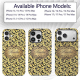 Minimal Bats in Soft Beige and Grey Cloud Texture Custom Name Protective Phone Case Mobile Cover Durable Everyday Smartphone Shock Resistant