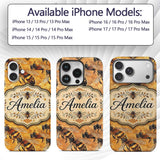 Detailed Honey Bees on Golden Background Nature Custom Name Protective Phone Case Mobile Cover Durable Everyday Smartphone Shock Resistant