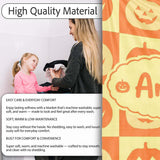 Halloween Pumpkin Faces in Warm Yellow and Orange Grid Seamless  Personalised Custom Name Super Soft Fleece Blanket Bed Sofa Throw