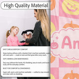 Cute Pumpkin Faces on Soft Pink Background Halloween Seamless Lovely  Personalised Custom Name Super Soft Fleece Blanket Bed Sofa Throw