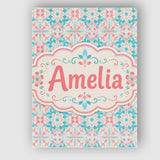 Personalised Name Pastel Floral Geometric Custom  Unique Gift Idea Elegant Feature Canvas Wall Art Print Decor Picture Ready to Hang