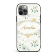 Minimal Floral Leaves and Sun Printed Design Custom Name Protective Phone Case Mobile Cover Durable Everyday Smartphone Shock Resistant