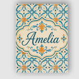 Personalised Name Soft Blue and Yellow Custom  Modern Room Accent Elegant Feature Canvas Wall Art Print Decor Picture Ready to Hang