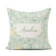Custom Name Minimal Floral Leaves and Sun moon Pattern Beautiful Square Filled Cushion Throw Pillow Sofa Bed Home Decor Zip Washable UK Made