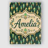 Personalised Name Dark Green Ice Cream Cone Custom  Bespoke Interior Contemporary Canvas Wall Art Print Decor Picture Ready to Hang