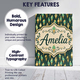 Personalised Name Dark Green Ice Cream Cone Custom  Bespoke Interior Contemporary Canvas Wall Art Print Decor Picture Ready to Hang