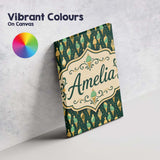 Personalised Name Dark Green Ice Cream Cone Custom  Bespoke Interior Contemporary Canvas Wall Art Print Decor Picture Ready to Hang