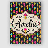 Personalised Name Bright Neon Ice Cream Custom  Modern Room Accent Elegant Feature Canvas Wall Art Print Decor Picture Ready to Hang