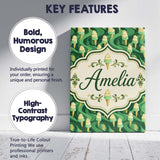 Personalised Name Abstract Green Swirl Custom  Modern Room Accent Elegant Feature Canvas Wall Art Print Decor Picture Ready to Hang