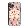 Melted Ice Cream Drip Effect Pattern in Pink and Custom Name Protective Phone Case Mobile Cover Durable Everyday Smartphone Shock Resistant