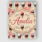 Personalised Name Grunge Style Melting Ice Custom  Unique Gift Idea Elegant Feature Canvas Wall Art Print Decor Picture Ready to Hang