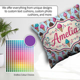 Custom Name Soft Pastel Ice Cream Cone Repeat on Neutral Minimal Square Filled Cushion Throw Pillow Sofa Bed Home Decor Zip Washable UK Made