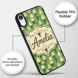 Vintage Mint Green Ice Cream Cones Printed Design Custom Name Protective Phone Case Mobile Cover Durable Everyday Smartphone Shock Resistant