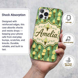 Vintage Mint Green Ice Cream Cones Printed Design Custom Name Protective Phone Case Mobile Cover Durable Everyday Smartphone Shock Resistant