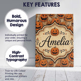 Personalised Name Classic Halloween Pumpkin Custom  Bespoke Interior Contemporary Canvas Wall Art Print Decor Picture Ready to Hang