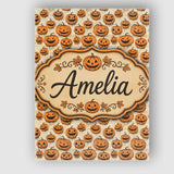 Personalised Name Classic Halloween Pumpkin Custom  Bespoke Interior Contemporary Canvas Wall Art Print Decor Picture Ready to Hang