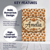 Personalised Name Classic Halloween Pumpkin Custom  Bespoke Interior Contemporary Canvas Wall Art Print Decor Picture Ready to Hang