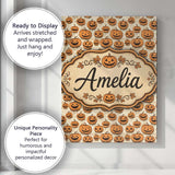 Personalised Name Classic Halloween Pumpkin Custom  Bespoke Interior Contemporary Canvas Wall Art Print Decor Picture Ready to Hang