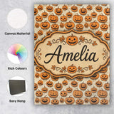 Personalised Name Classic Halloween Pumpkin Custom  Bespoke Interior Contemporary Canvas Wall Art Print Decor Picture Ready to Hang