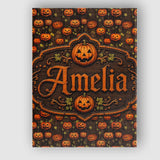 Personalised Name Hanging Pumpkin and Custom Modern Room Accent Creative Decorator Style Canvas Wall Art Print Decor Picture Ready to Hang