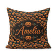 Custom Name Hanging with Teal Accents on Dark Striped Background Square Filled Cushion Throw Pillow Sofa Bed Home Decor Zip Washable UK Made