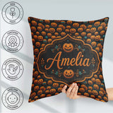 Custom Name Hanging with Teal Accents on Dark Striped Background Square Filled Cushion Throw Pillow Sofa Bed Home Decor Zip Washable UK Made