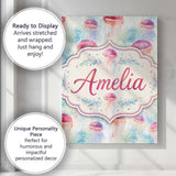 Personalised Name Watercolor Red Jellyfish Custom  Unique Gift Idea Elegant Feature Canvas Wall Art Print Decor Picture Ready to Hang