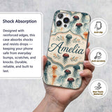 Muted Jellyfish Marine Pattern in Soft Neutral Custom Name Protective Phone Case Mobile Cover Durable Everyday Smartphone Shock Resistant